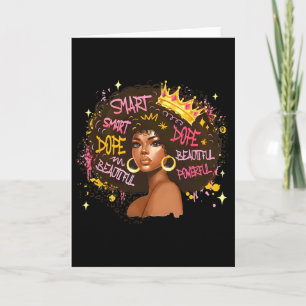 Black Queen Dripping Afro Melanin Black History Mo Card