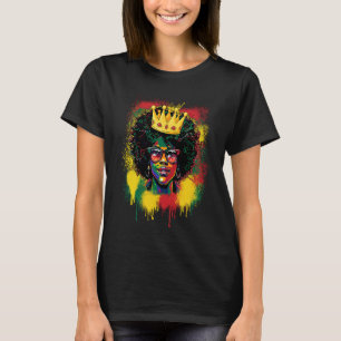 Black Queen Dripping BHM Pride Afro American Woman T-Shirt