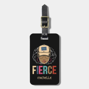 Black Queen Fierce Black Woman Luggage Tag