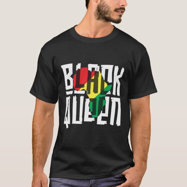 Black Queen For Women Girls History Month Africa  T-Shirt (Front)