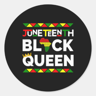 Black Queen Freedom Day June 19th 1865 Womens  Classic Round Sticker