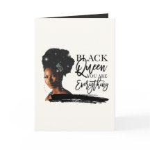 Black Queen Greeting Card, 5" x 7" Folded Card