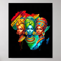 Black Queen Heritage Art African Map Black History