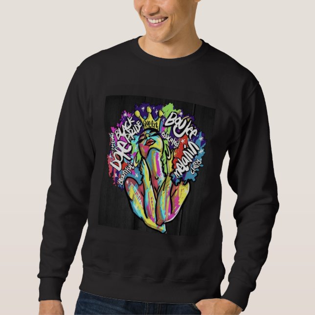 Black Queen Inspirational Graphic Sweatshirt (Front)