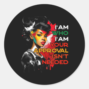 Black Queen Juneteenth Black History Month African Classic Round Sticker