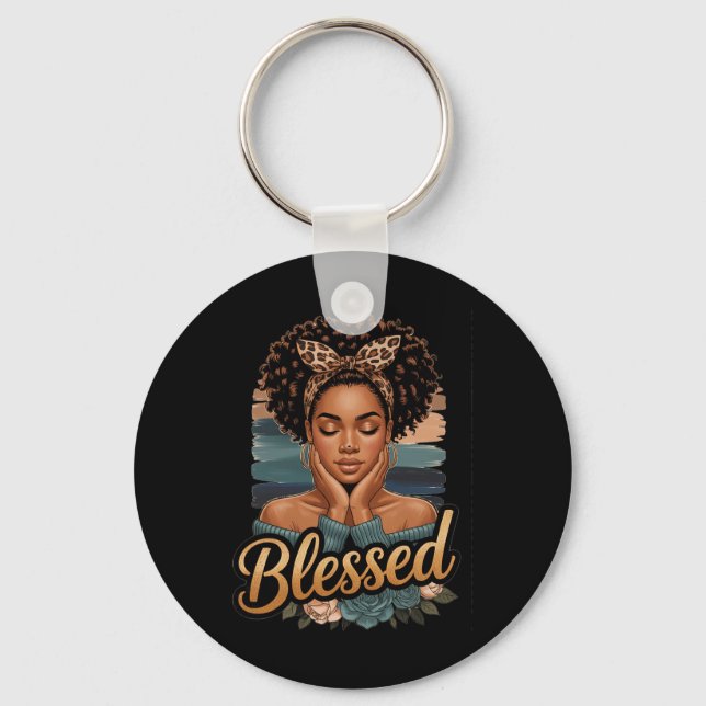 Black Queen Juneteenth History Pride Lion Royalty  Key Ring (Front)