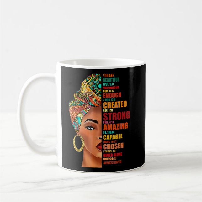 Black Queen Lady Curly Natural Afro African Americ Coffee Mug (Left)