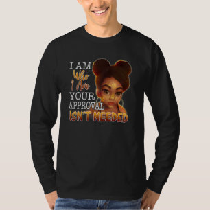 Black Queen Lady Curly Natural Afro African Americ T-Shirt