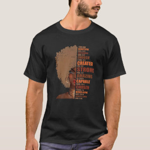 Black Queen Lady Curly Natural Afro African Americ T-Shirt