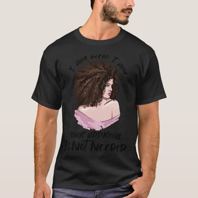 Black Queen Lady Curly Natural Afro African Americ T-Shirt (Front)