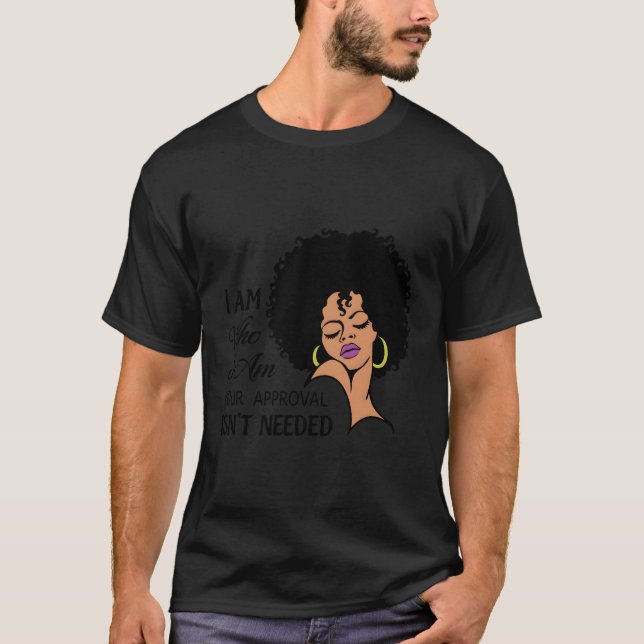 Black Queen Lady Curly Natural Afro African Americ T-Shirt (Front)