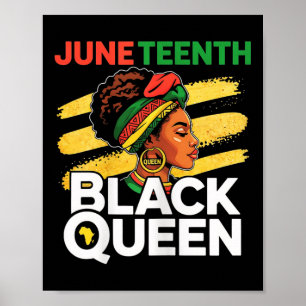 Black Queen Magic Juneteenth Month Afro Hair Melan Poster