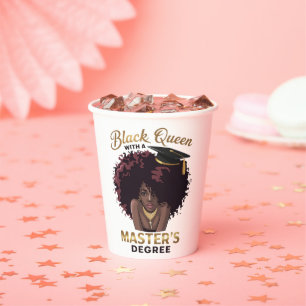 Black Queen Masters Degree Cute Graduation Gifts  Paper Cups