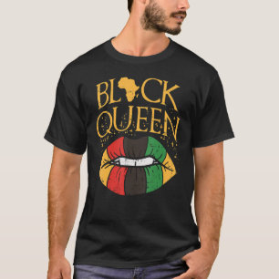 Black Queen Melanin Lips Africa Pride History BLM  T-Shirt
