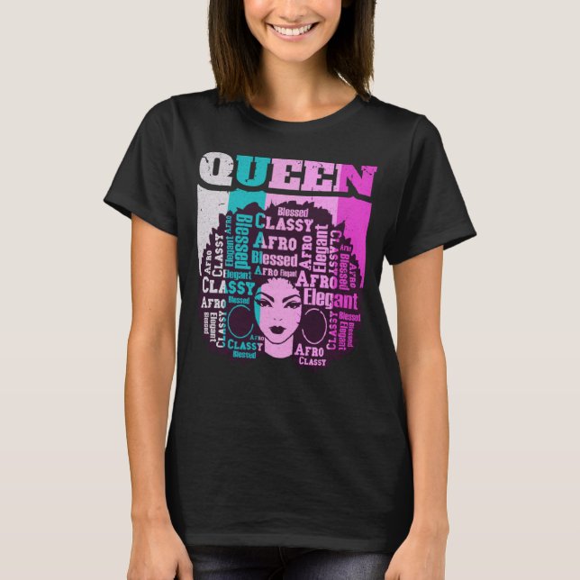 Black Queen Melanin Magic Sista Woman Queens Brown T-Shirt (Front)