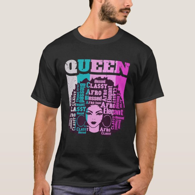Black Queen Melanin Magic Sista Woman Queens Brown T-Shirt (Front)