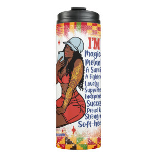 Black queen melanin poppin sista affirmation love thermal tumbler