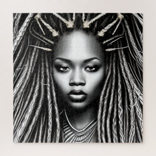 Black queen melanin Sista African American beautif Jigsaw Puzzle