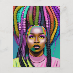 Black queen melanin Sista African American beautif Postcard