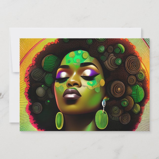 Black queen melanin Sista African American woman Invitation (Front)