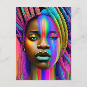 Black queen melanin Sista African American woman Postcard