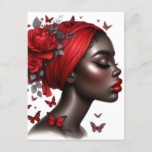 Black queen melanin sista birthday love holiday postcard