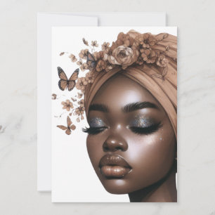 Black queen melanin sista birthday love invitation