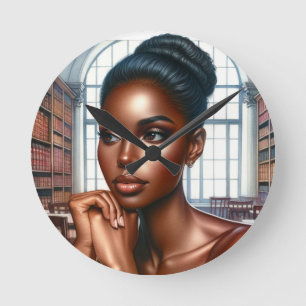 Black Queen Melanin Sista Booked Busy & Unbothered Round Clock
