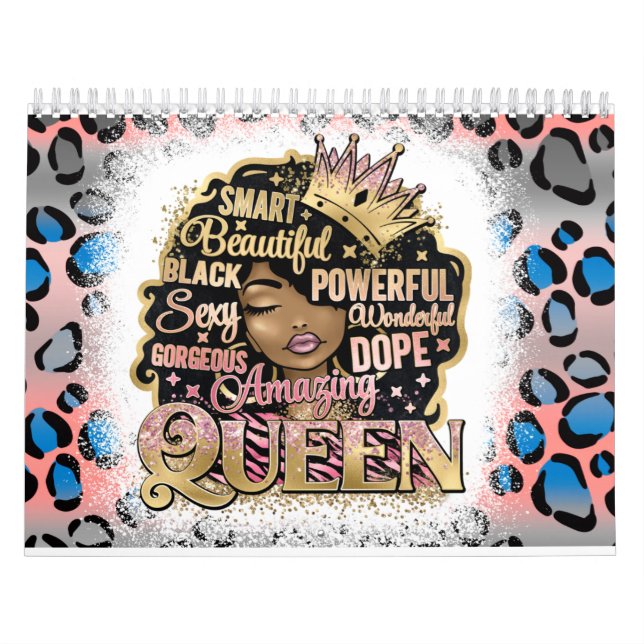 Black Queen Melanin Woman Brown Skin Sista Magic Calendar (Cover)