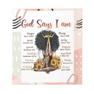 Black Queen Melanin Woman Brown Skin Sista Magic Notepad