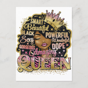 Black Queen Melanin Woman Sista Love Postcard