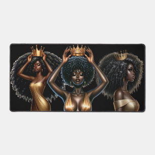 Black queen melanin woman sista queens sistas fun desk mat