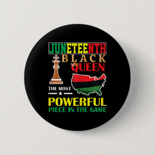 Black Queen Most Powerful Chess African American J 6 Cm Round Badge