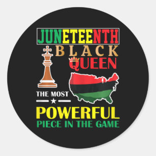 Black Queen Most Powerful Chess African American J Classic Round Sticker