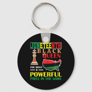 Black Queen Most Powerful Chess African American J Key Ring