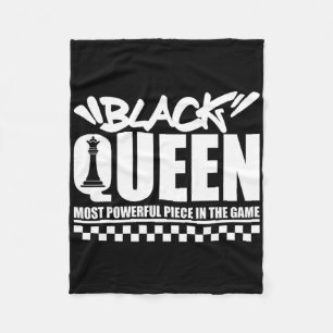 Black Queen Most Powerful Chess African American W Fleece Blanket
