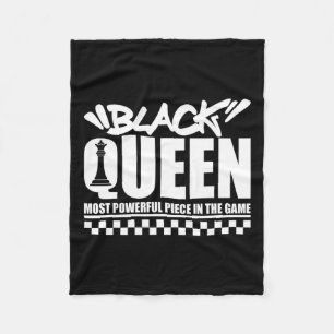 Black Queen Most Powerful Chess African American W Fleece Blanket