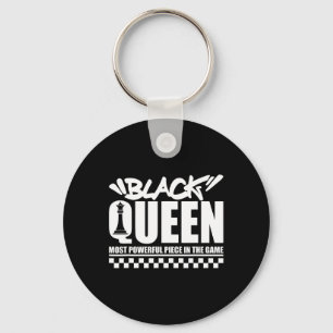 Black Queen Most Powerful Chess African American W Key Ring