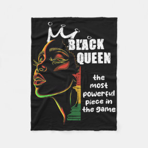 Black Queen Most Powerful Chess Black History Mont Fleece Blanket