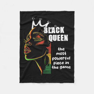Black Queen Most Powerful Chess Black History Mont Fleece Blanket