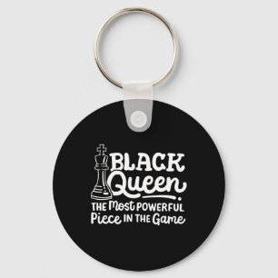 Black Queen Most Powerful Piece Chess African Amer Key Ring