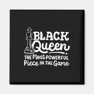 Black Queen Most Powerful Piece Chess African Amer Magnet
