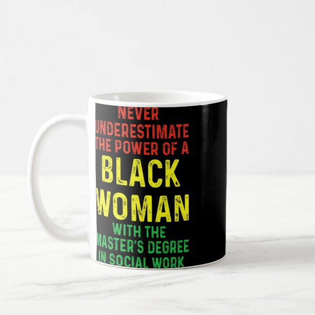 Black Queen Msw Social Work Masters Graduation  Coffee Mug (Left)