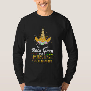 Black Queen Msw Social Work Saving Masters Graduat T-Shirt