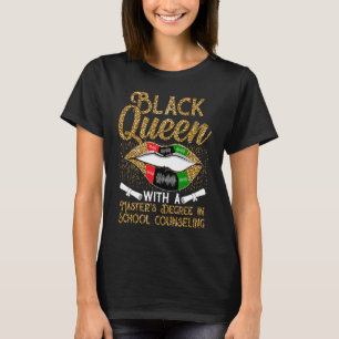Black Queen MSW Social Work With Masters Graduatio T-Shirt