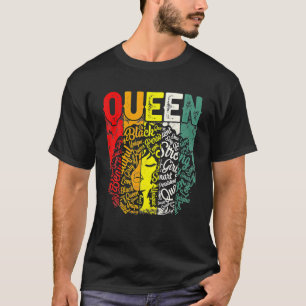 Black Queen Natural Hair Afro Black History T-Shirt