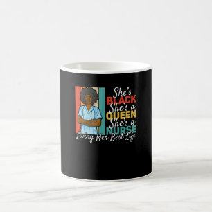 Black Queen Nurse Living Her Best Life Black Histo Coffee Mug