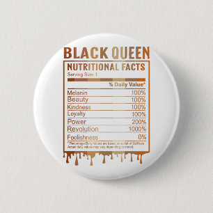 Black Queen Nutrition Facts Black History Month 20 6 Cm Round Badge