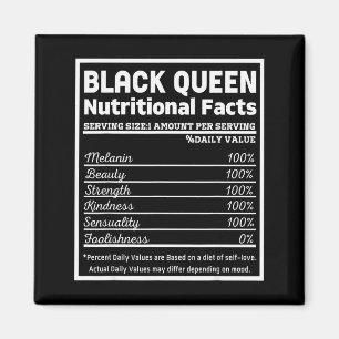 Black Queen Nutrition Facts Proud Black History Mo Magnet