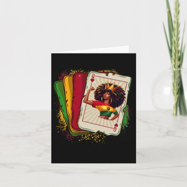 Black Queen Of Hearts Card Deck Game Proud Black H (Front)